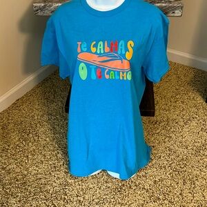 Blue flip flop t -shirt